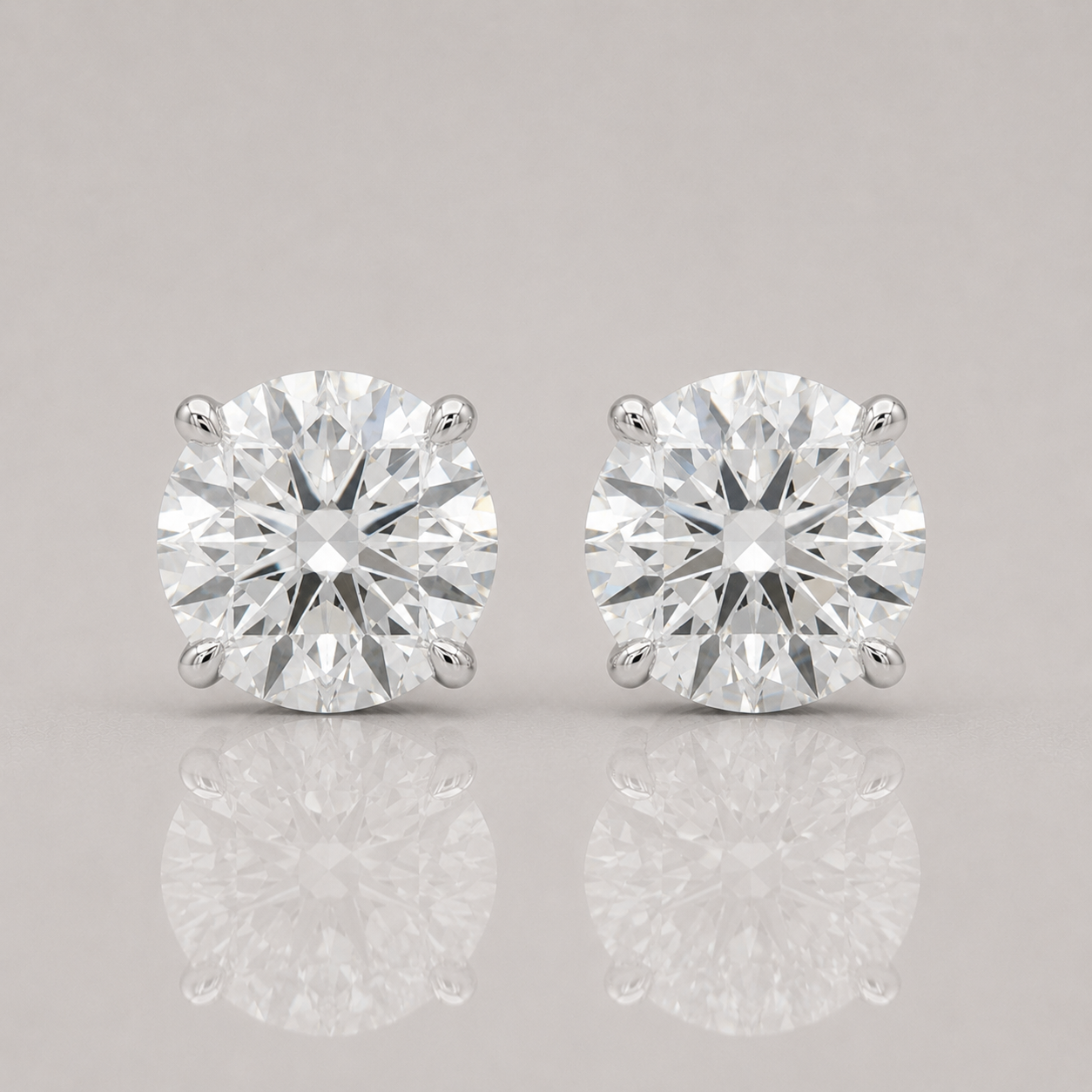 Brilliant Round Diamond Stud Earrings by Chalyano