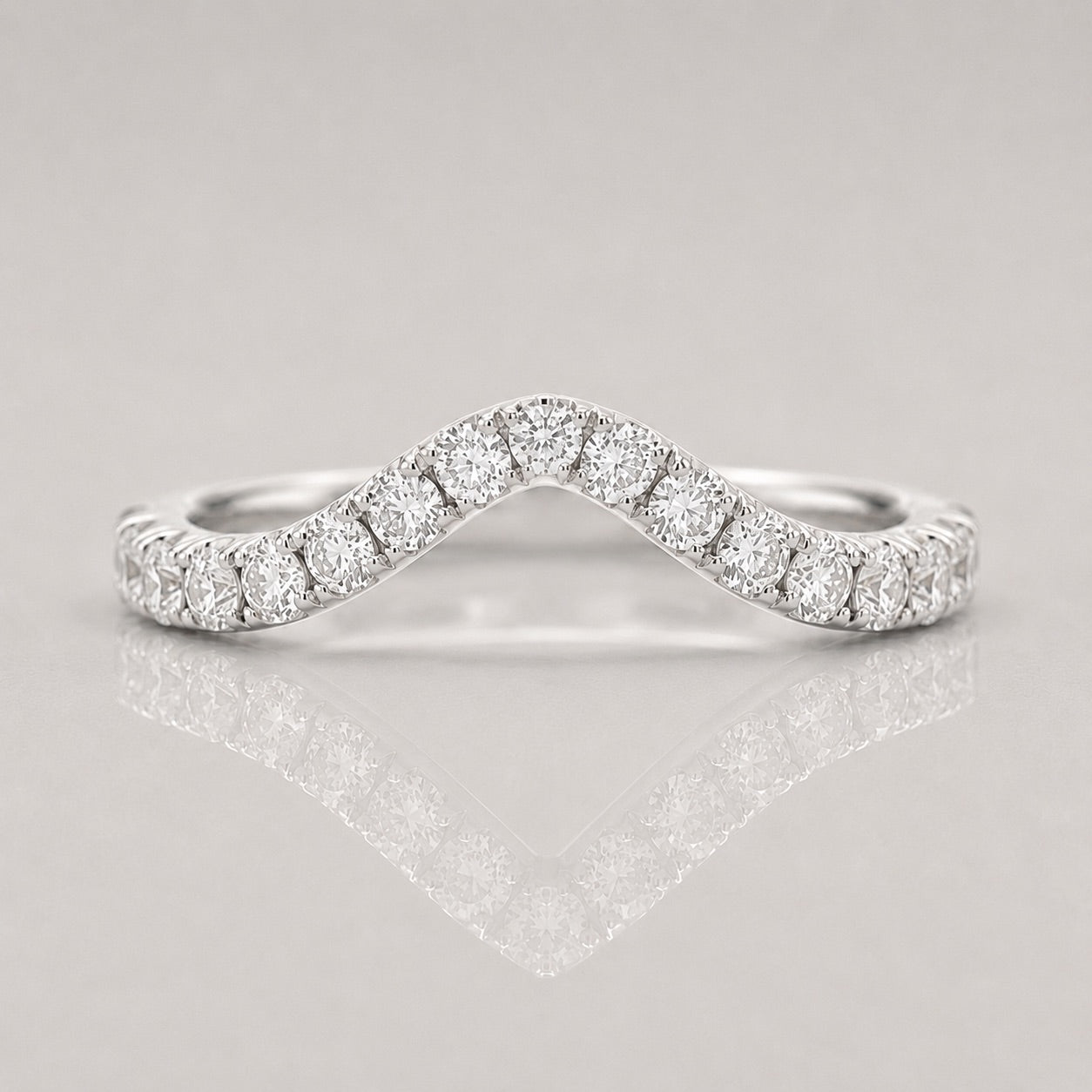 Curved Diamond Wedding Band by Chalyano