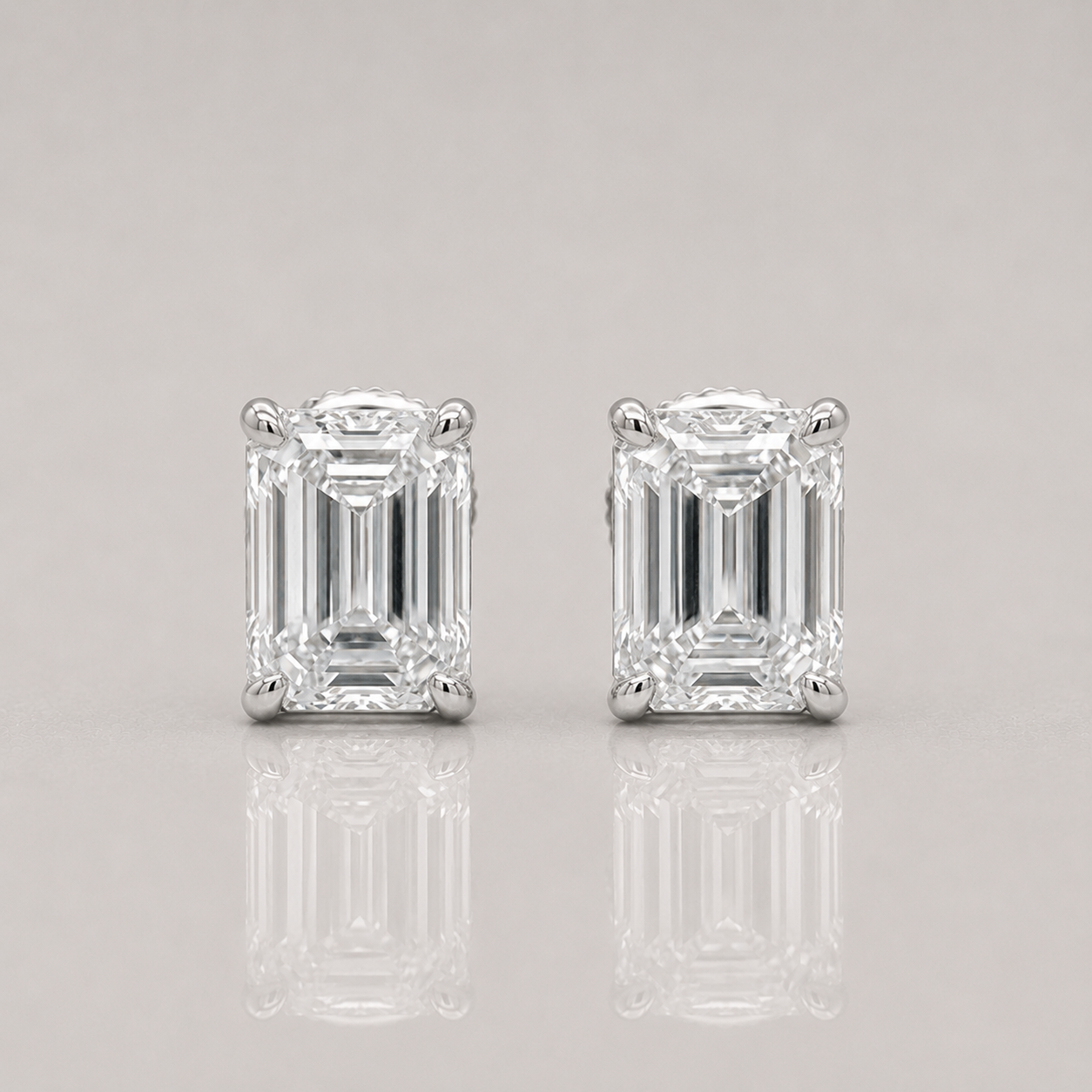 Emerald Diamond Stud Earrings by Chalyano