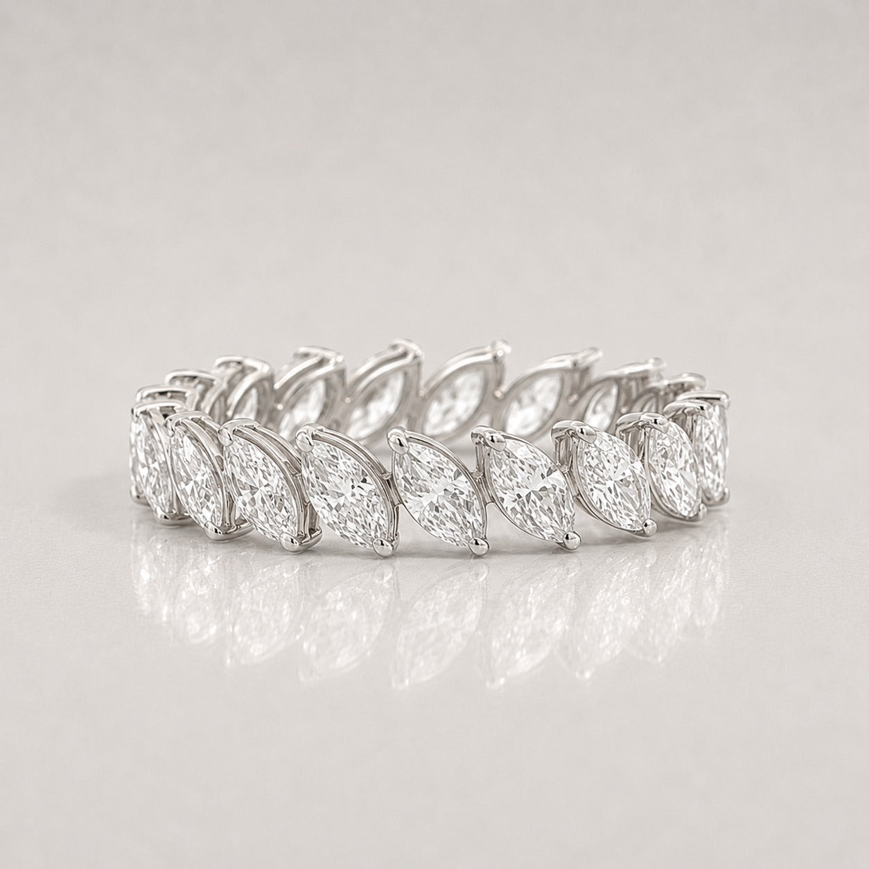 Marquise Diamond Eternity Wedding Band by Chalyano