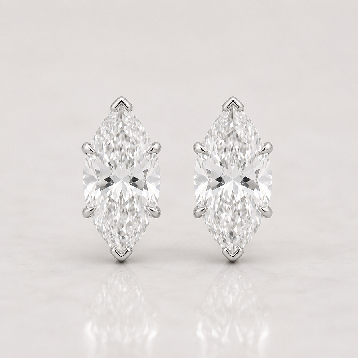 Marquise Diamond Stud Earrings by Chalyano