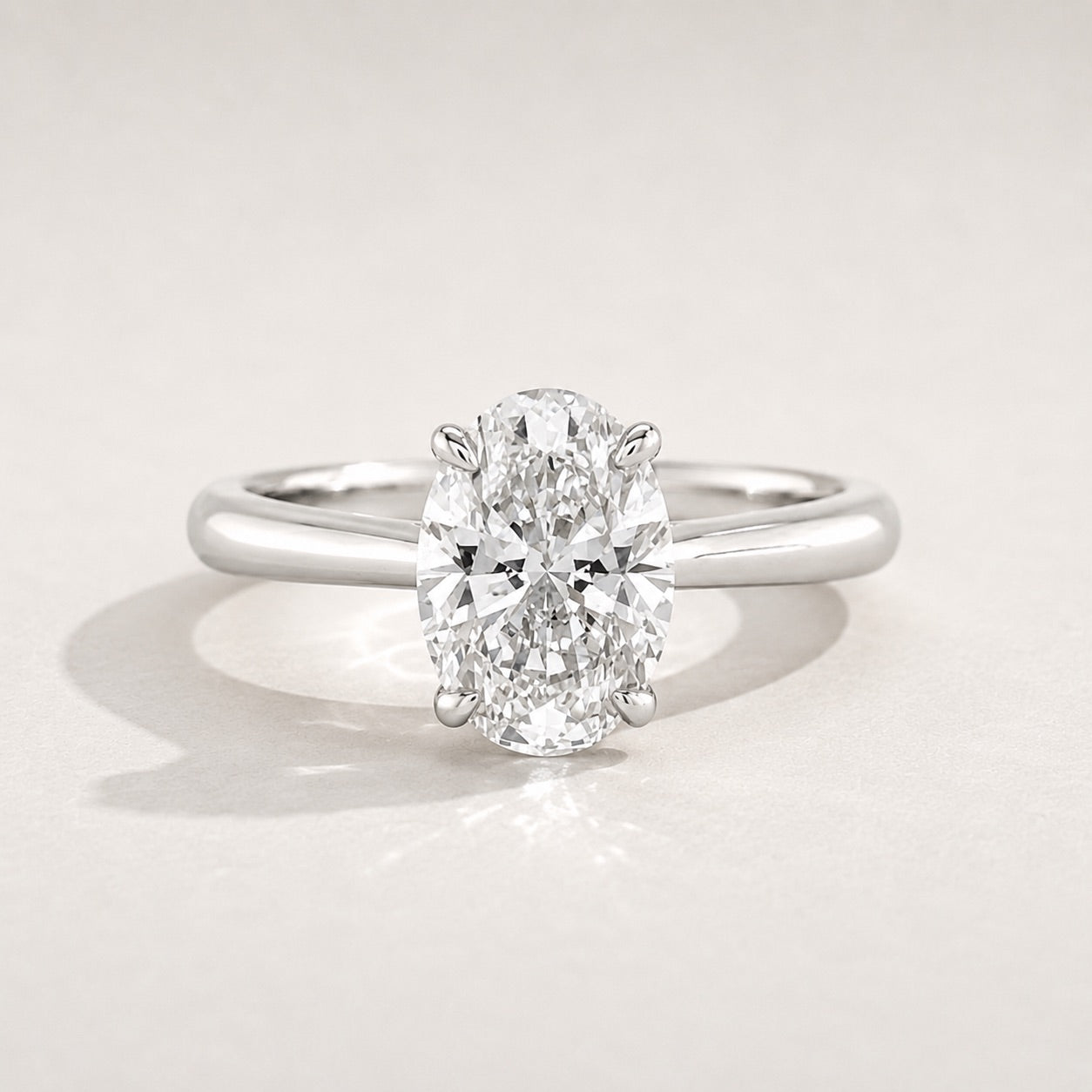 Oval Solitaire Engagement Ring by Chalyano