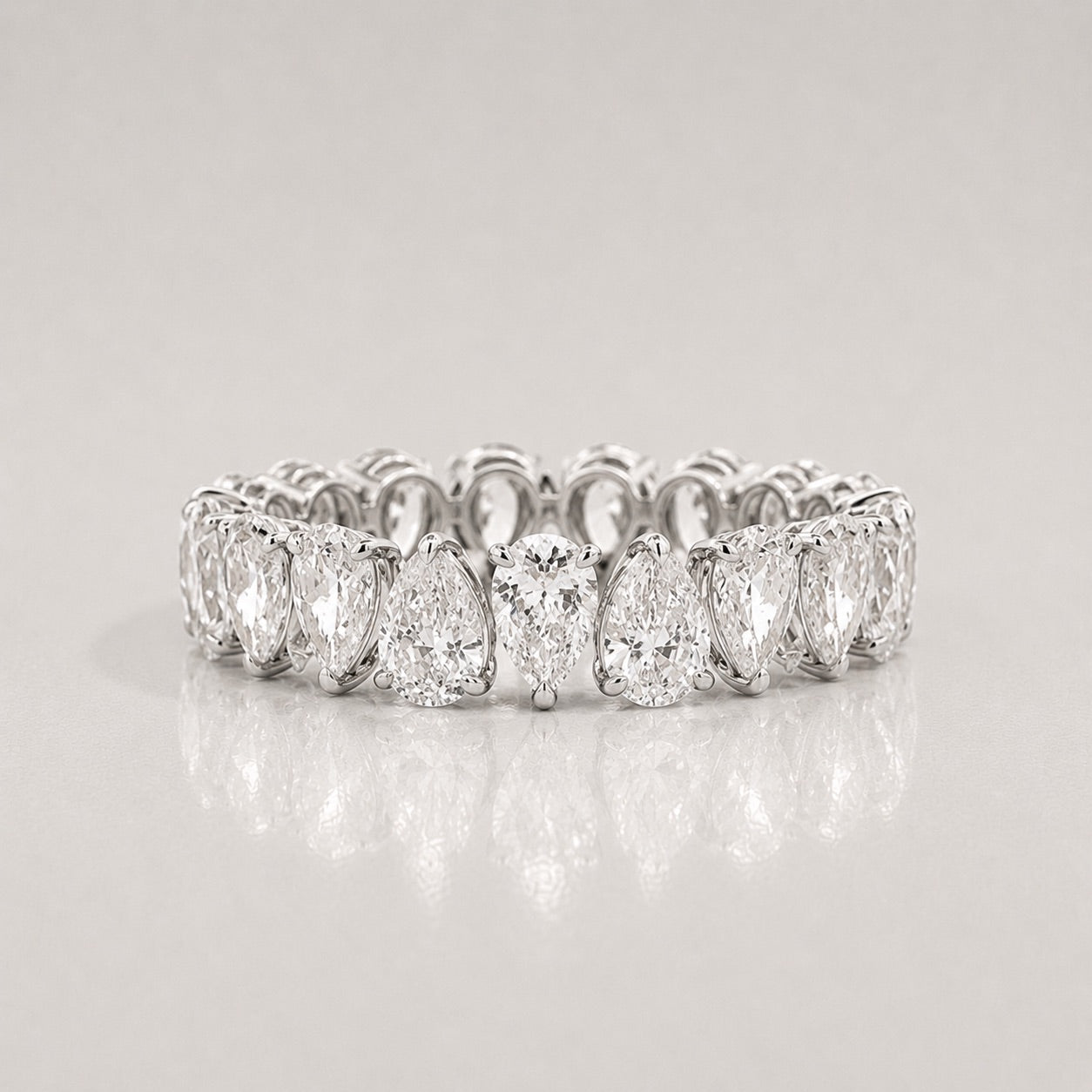 Pear Diamond Eternity Wedding Band by Chalyano