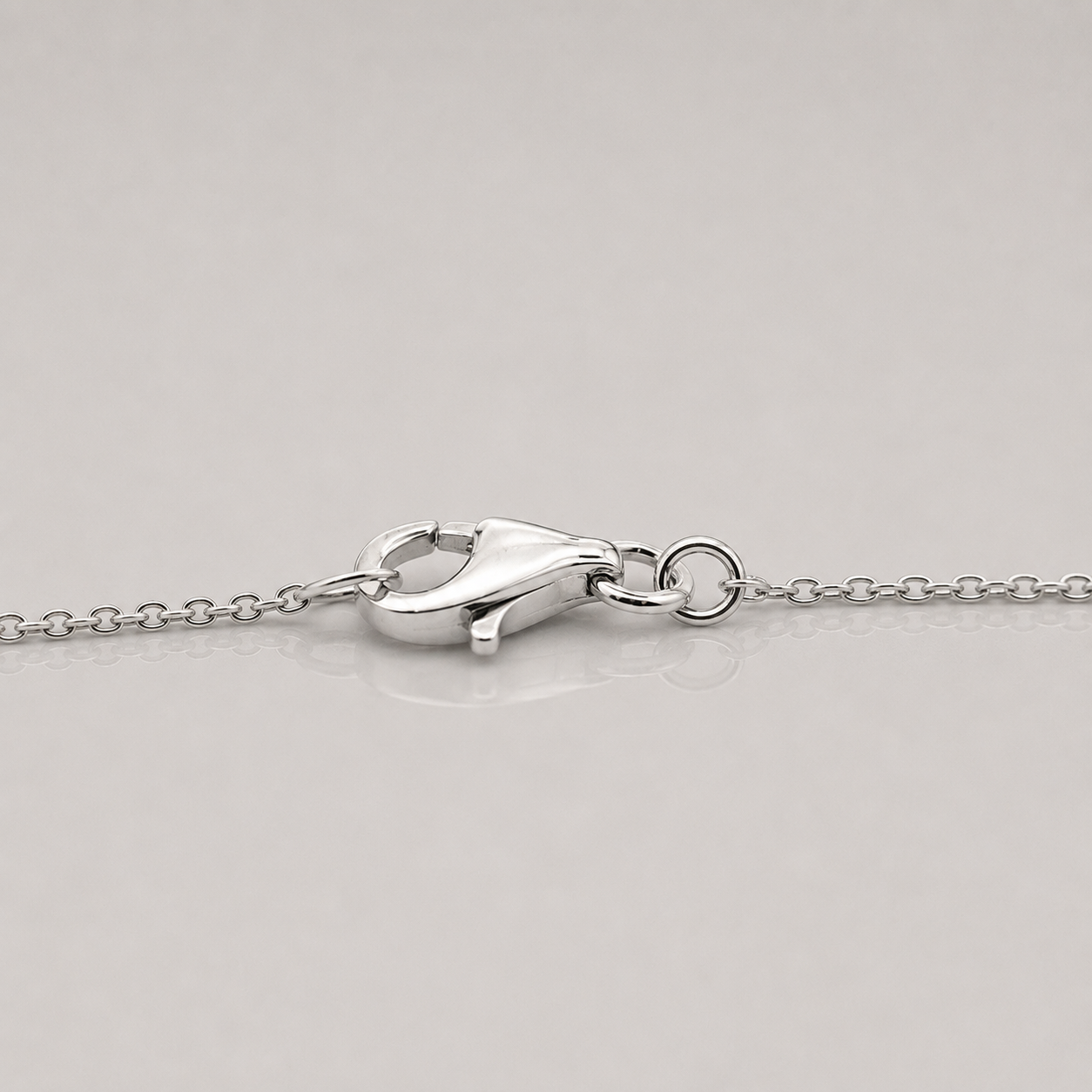 Oval Solitaire Diamond Pendant Necklace side/angle view by Chalyano