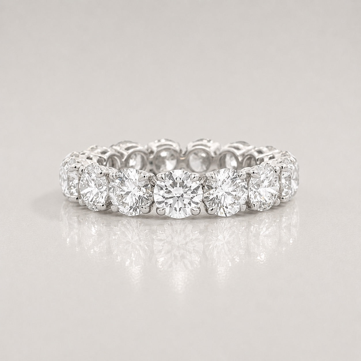 Round Diamond Eternity Wedding Band by Chalyano